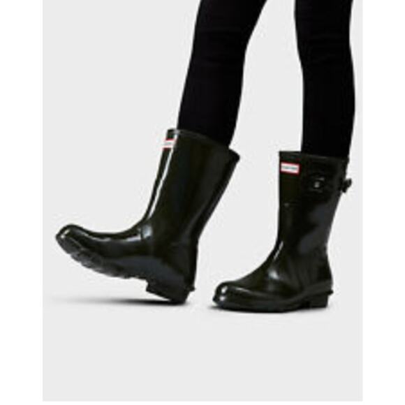 Hunter Shoes - NWOB HUNTER Womens Original Short Gloss Rain Boot Wellington w/Side Buckle sz 10